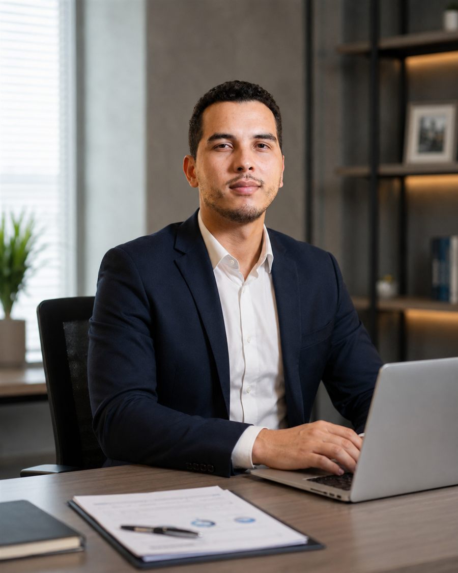 Bruno, sócio da Conaces, fazendo o pré-atendimento de um cliente